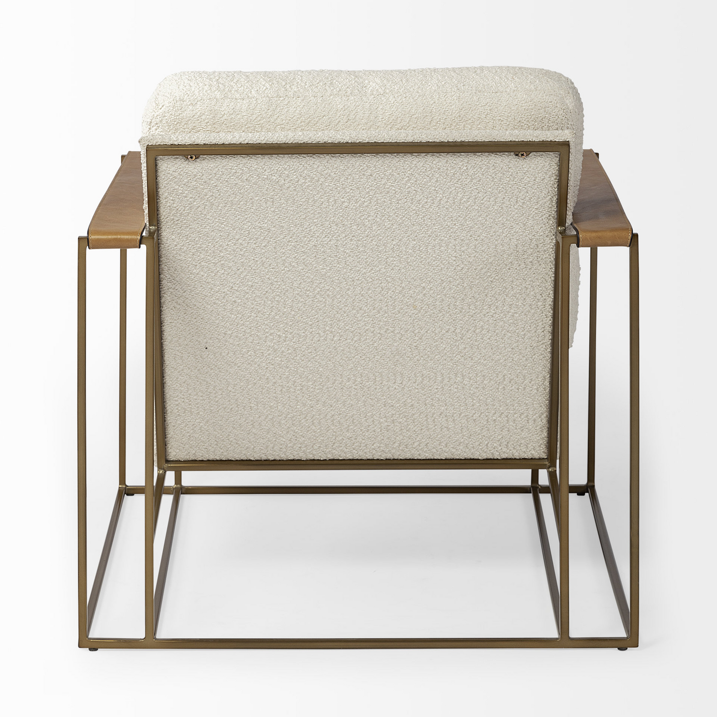 Kelsie Cream And Wood Brown Linen Arm Chair