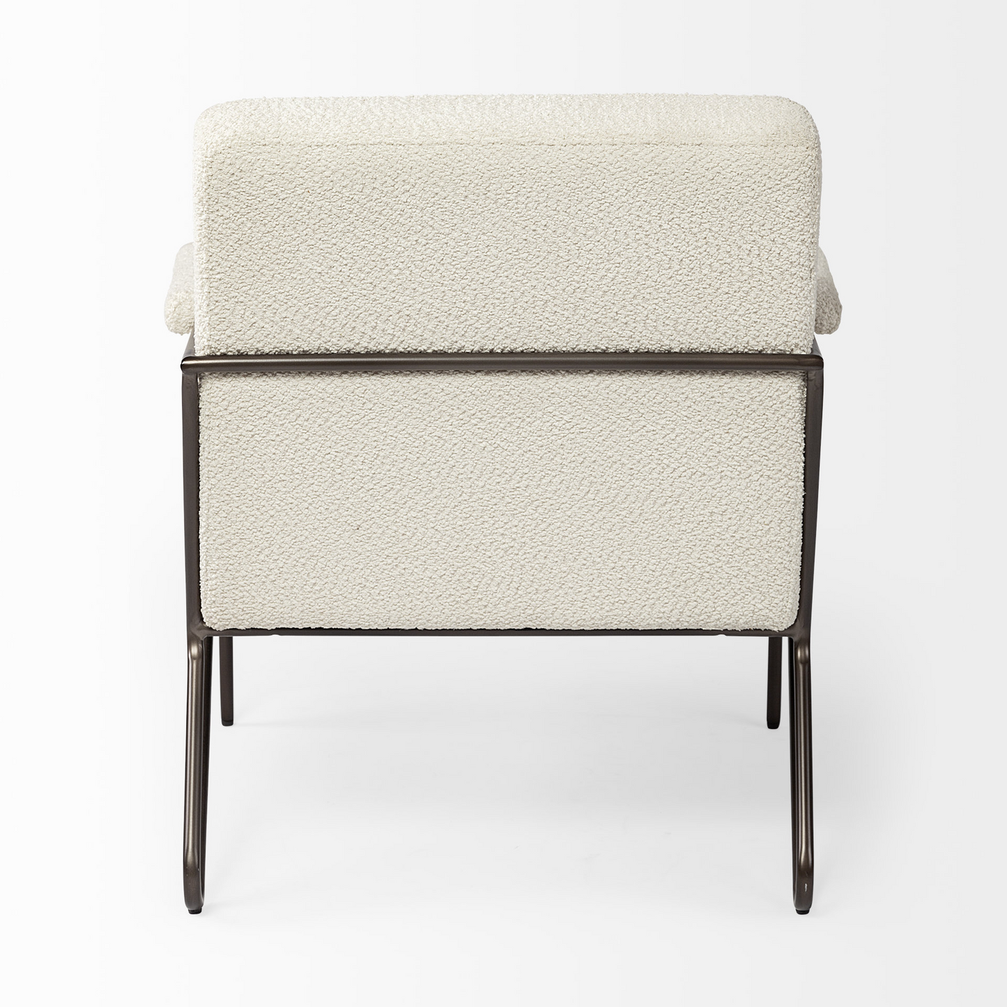 Kram Off White And Brown Cotton Blend Arm Chair