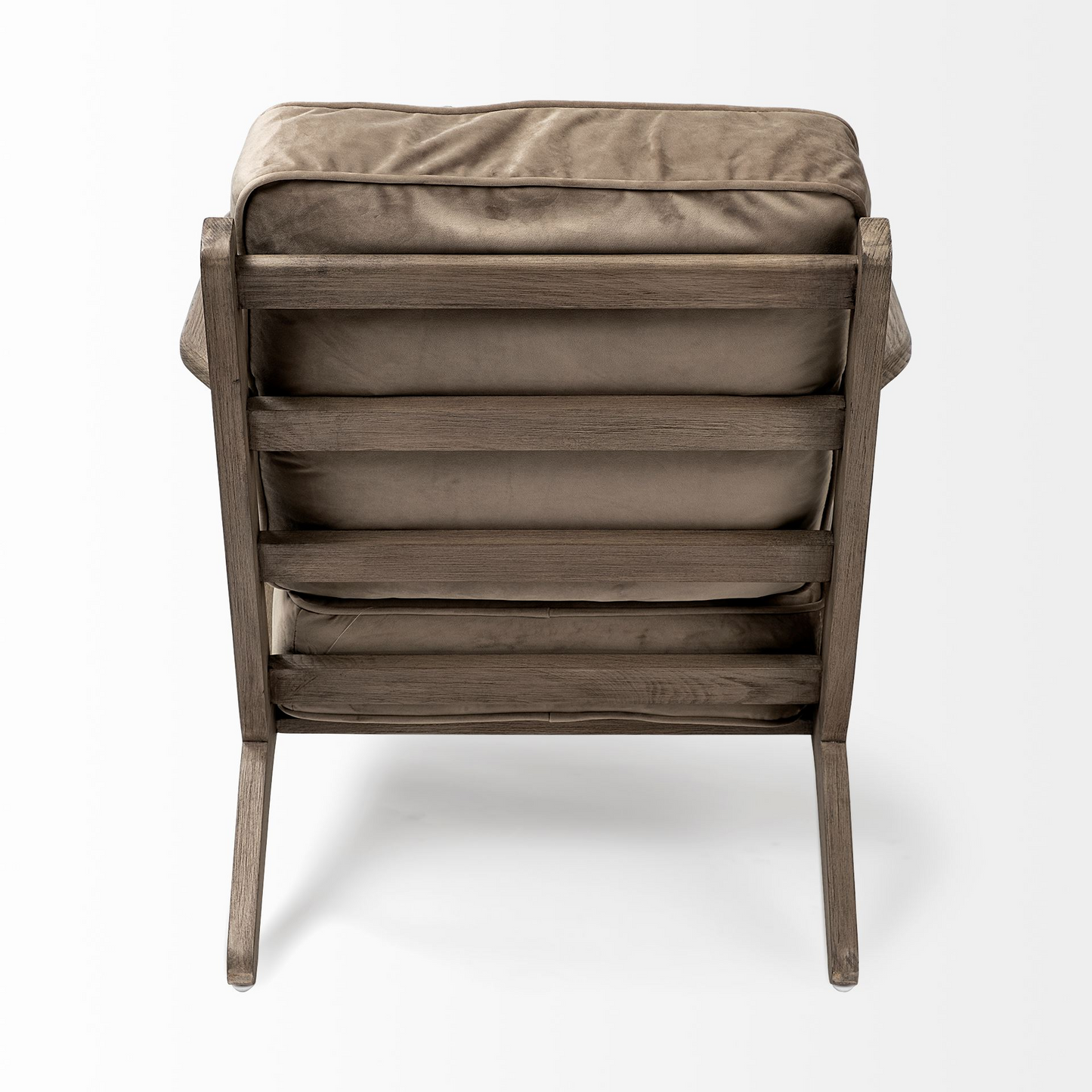 "Olive Velvet Accent Chair With Covered Wooden Frame"