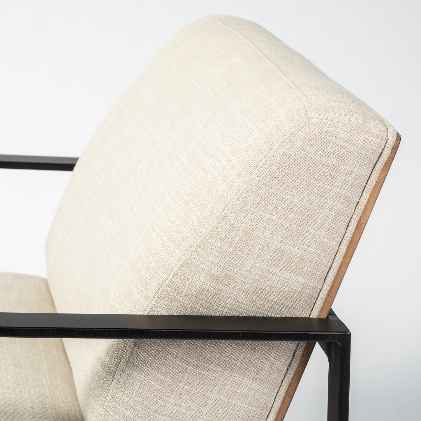 Aubrey Cream Fabric & Wood Accent Chair