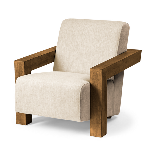 Doreen Cream & Wood Accent Chair