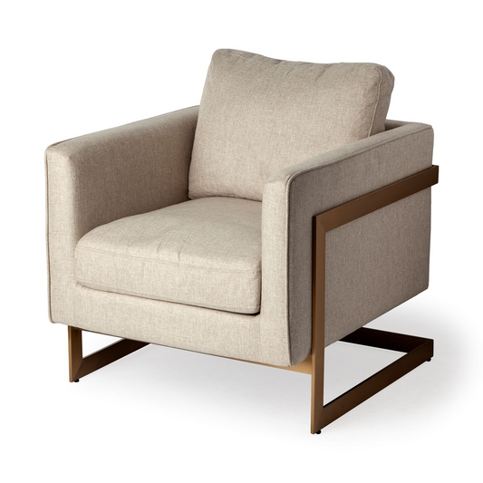 Sachi Cream Poly Linen Seat Accent Chair