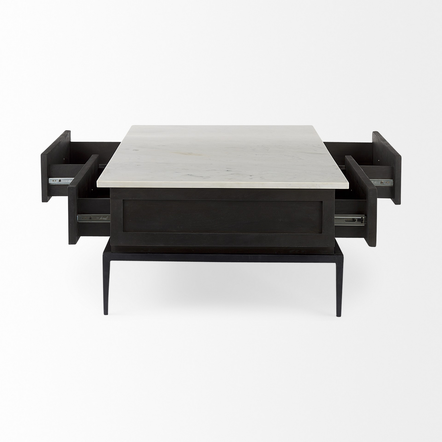 Zara Dark Brown Wood And Marble Coffee Table