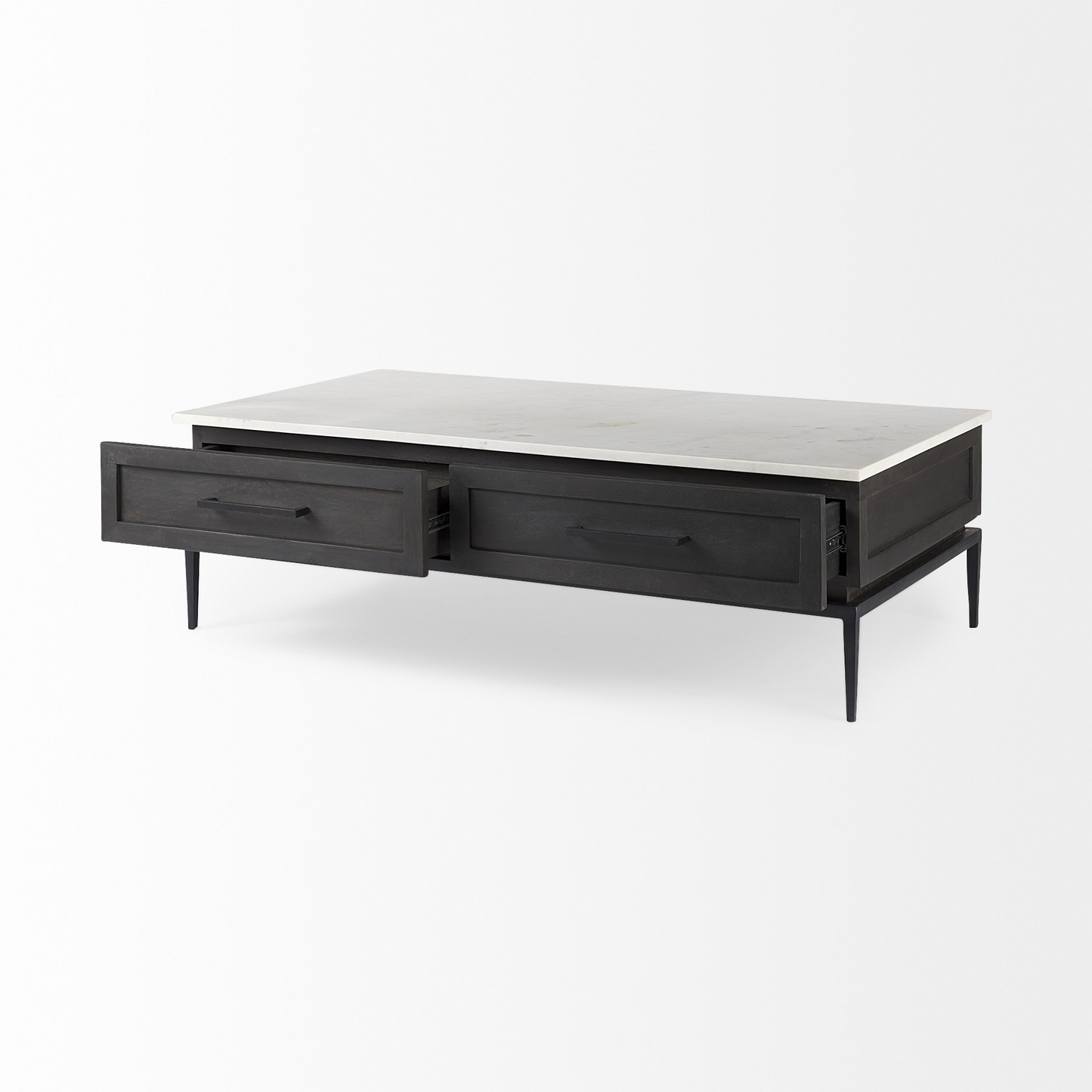 Zara Dark Brown Wood And Marble Coffee Table