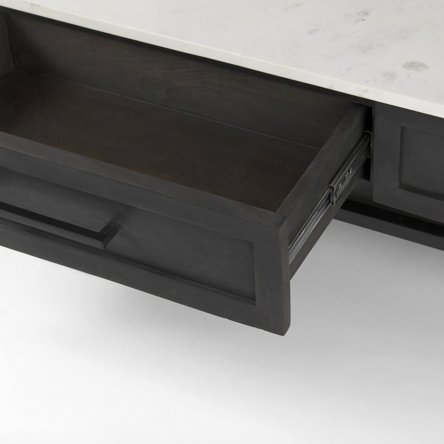 Zara Dark Brown Wood And Marble Coffee Table