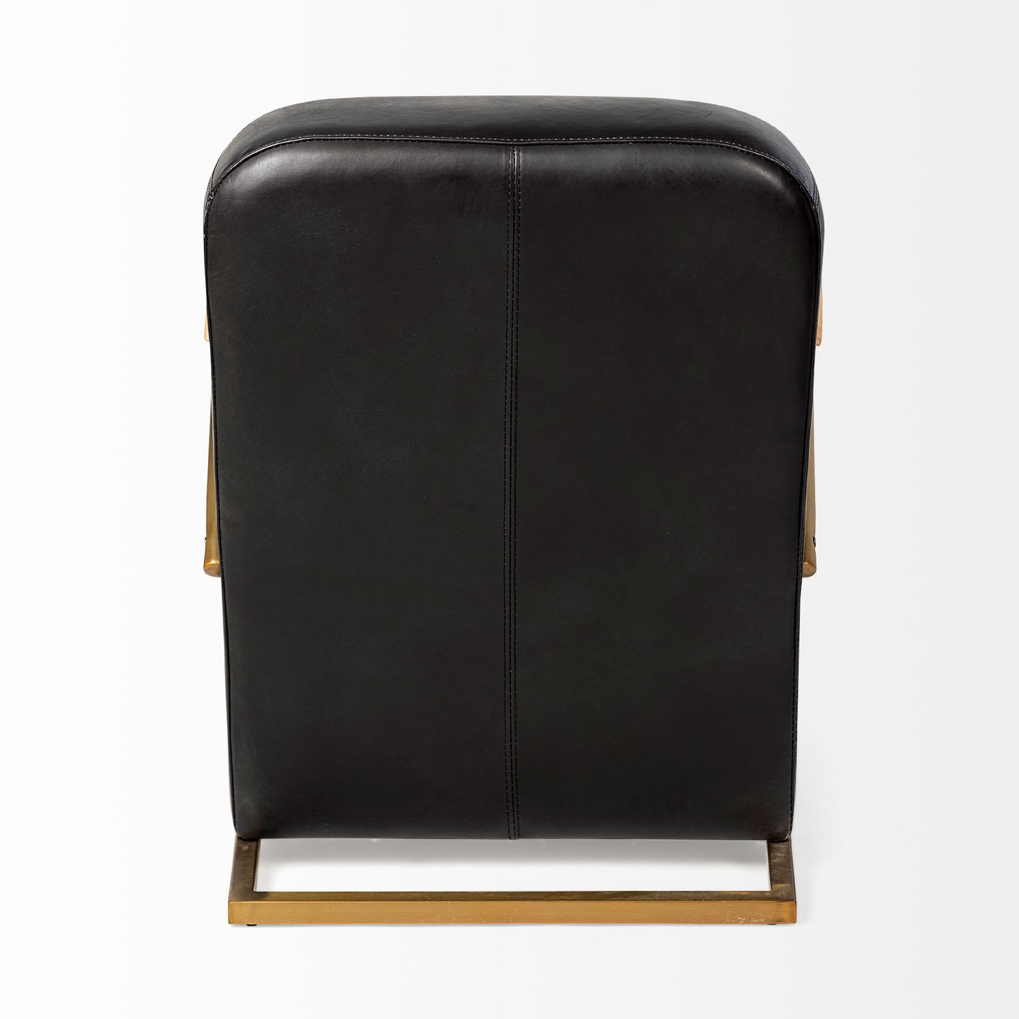 Aspen Black Leather Diamond Pattern Club Chair