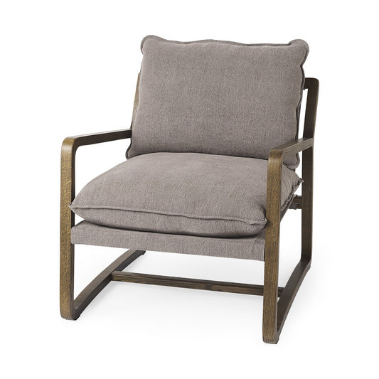 "Modern Rustic Cozy Brown And Gray Accent Chair"