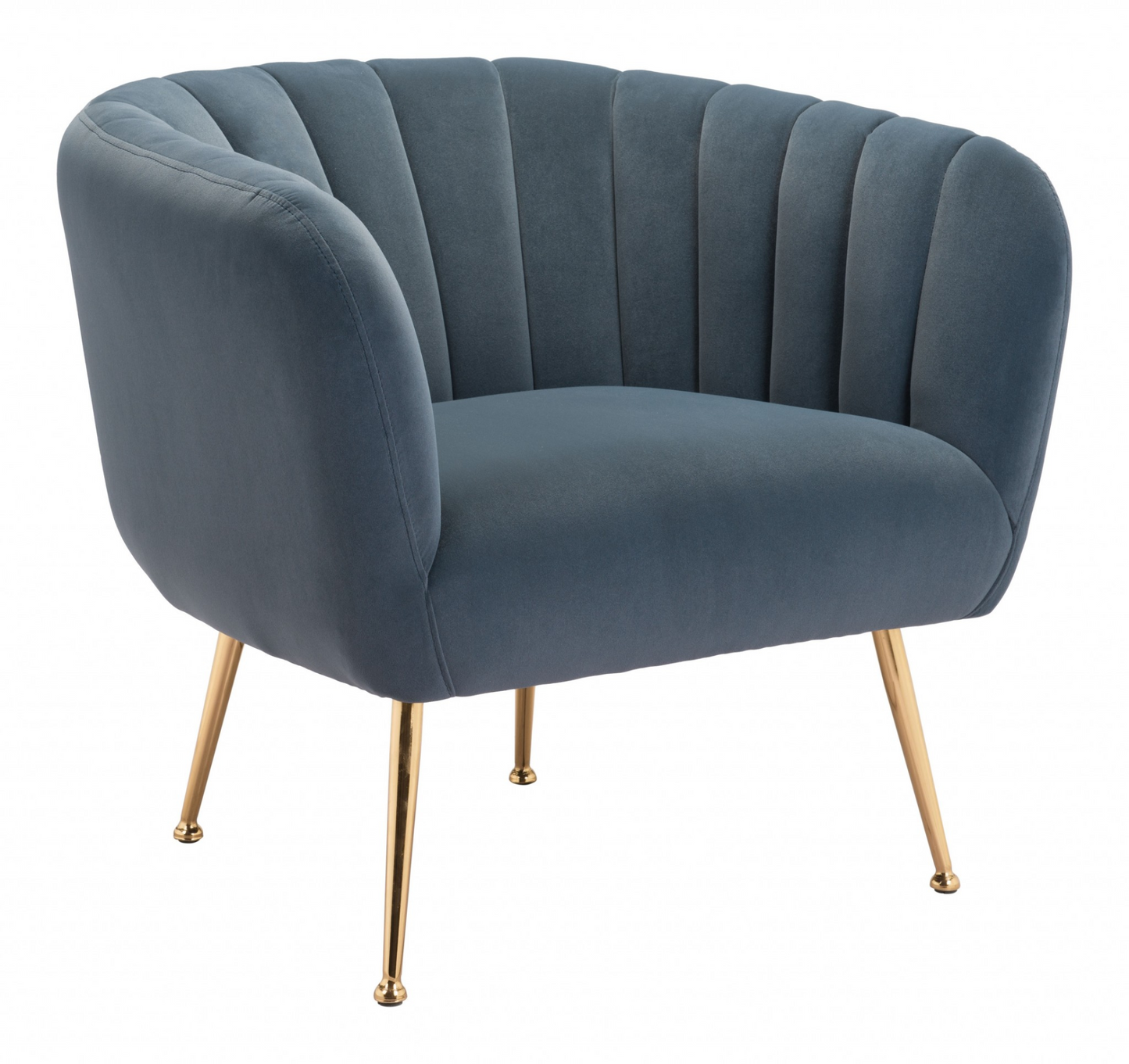 Erin Gray And Gold Velvet Tufted Club Chair