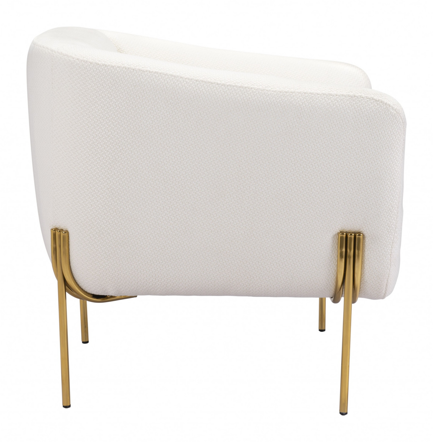 Hera Ivory and Gold Textural Upholstered Accent Armchair