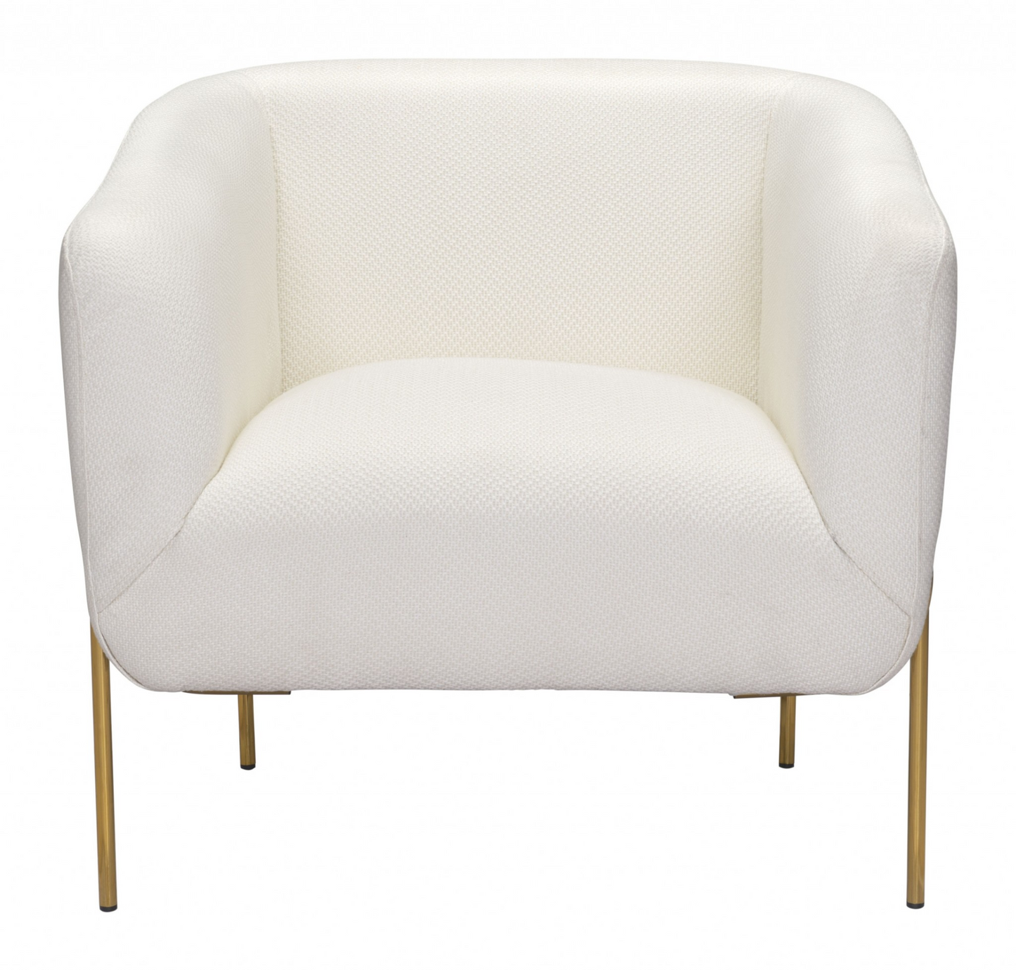 Hera Ivory and Gold Textural Upholstered Accent Armchair