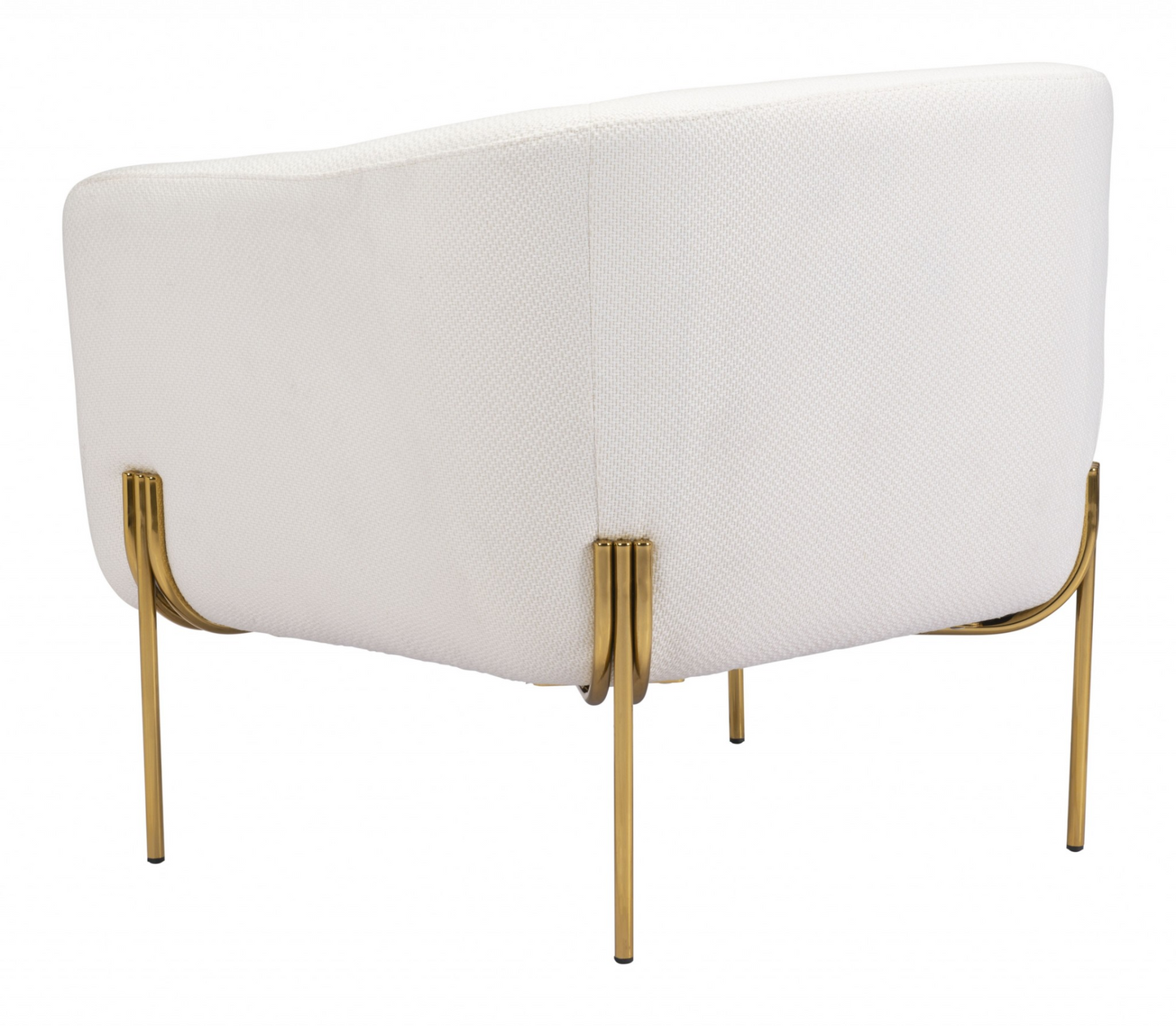 Hera Ivory and Gold Textural Upholstered Accent Armchair