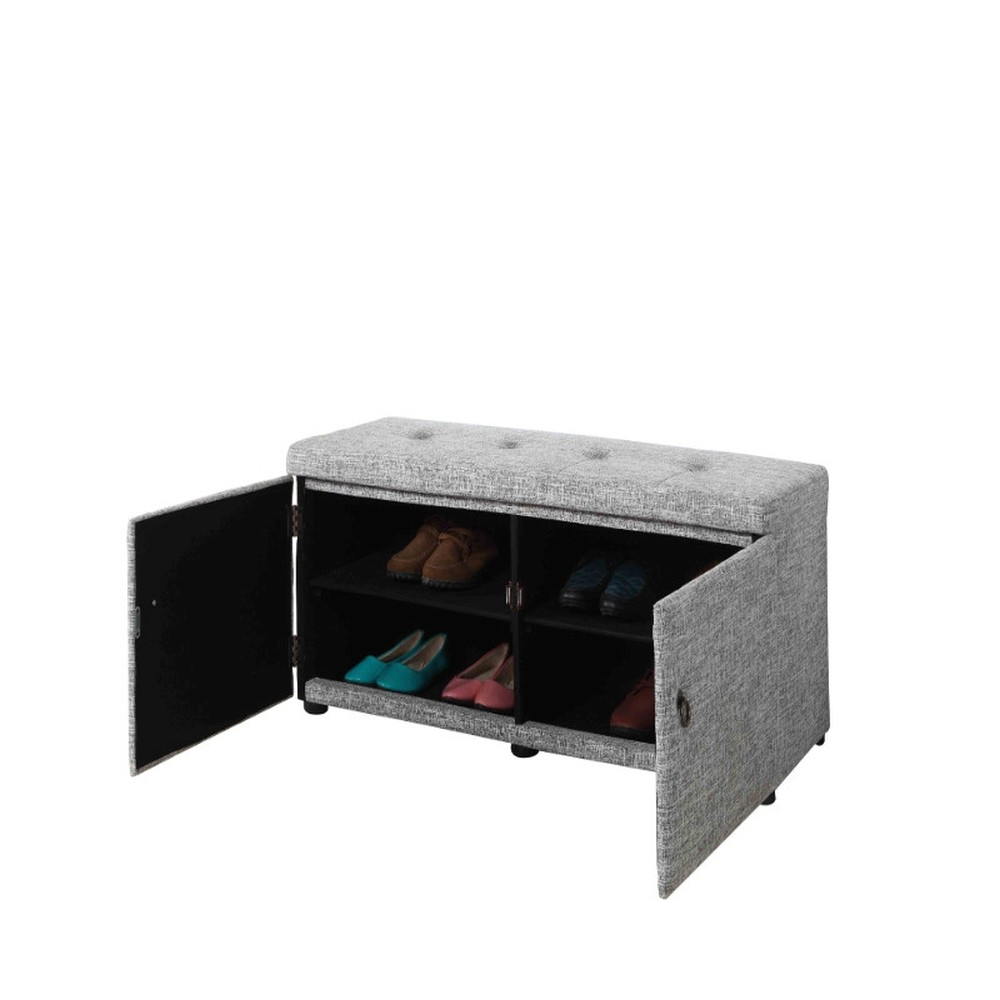 Brook Light Gray Storage Bench