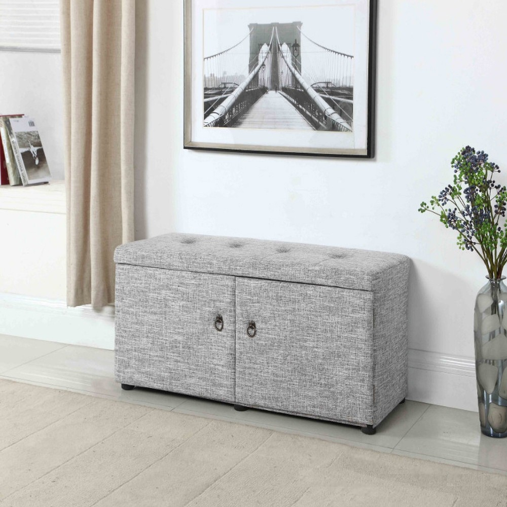 Brook Light Gray Storage Bench