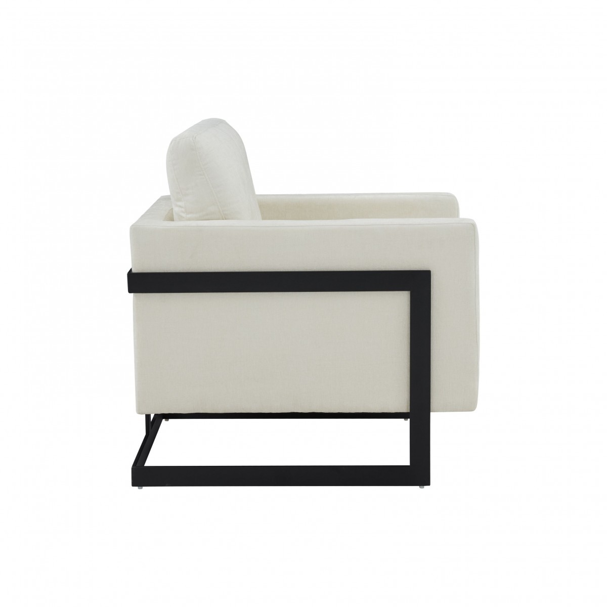 Aubrey Cream and Black Fabric Accent Chair