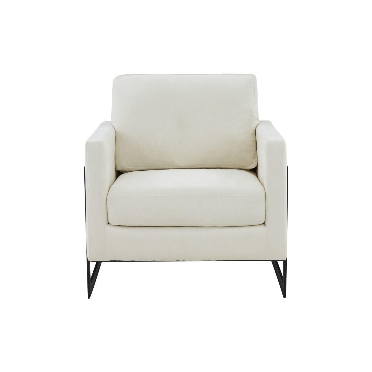 Aubrey Cream and Black Fabric Accent Chair