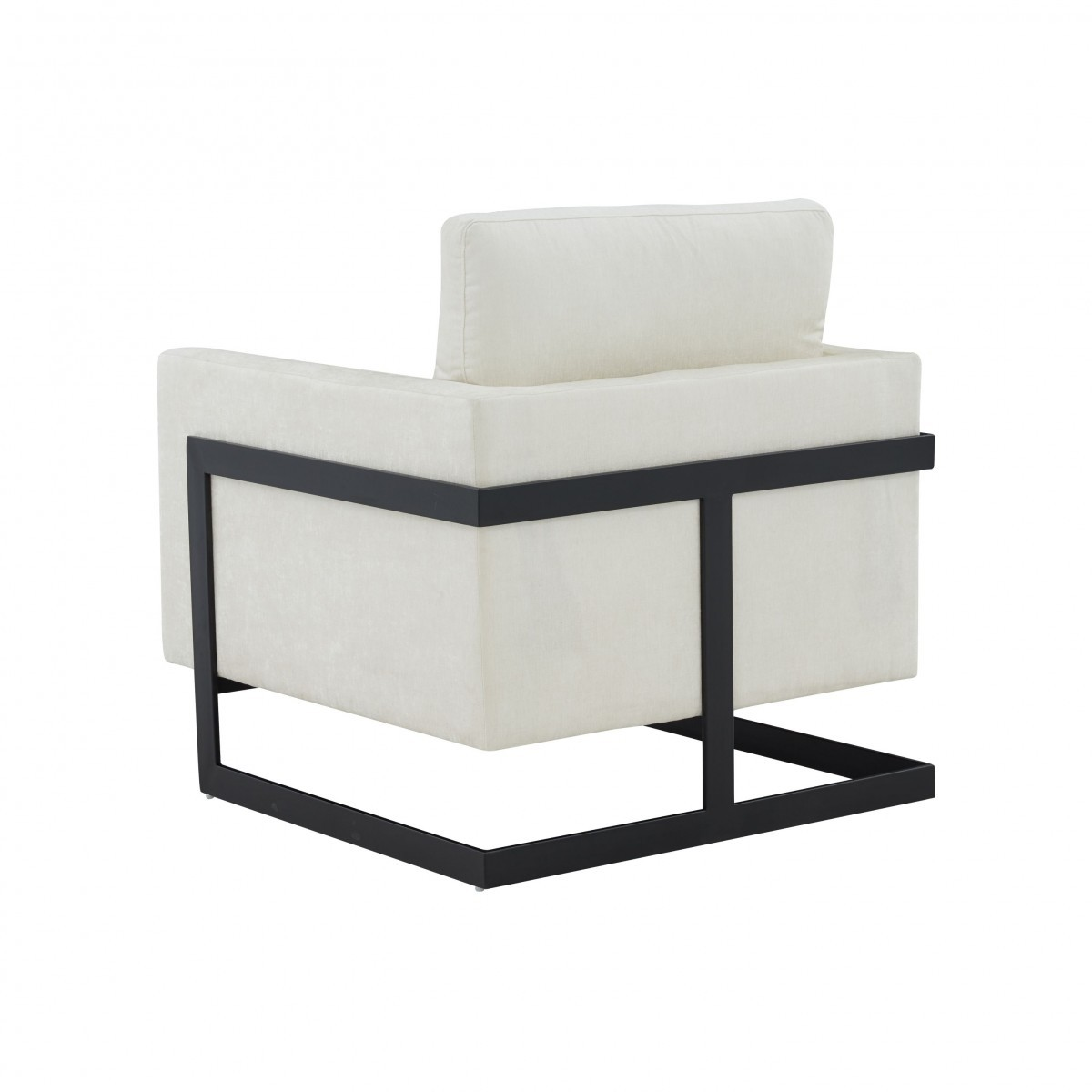 Aubrey Cream and Black Fabric Accent Chair