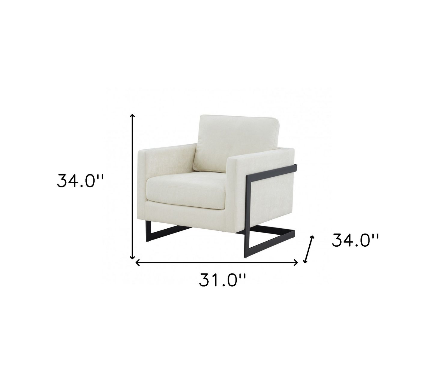 Aubrey Cream and Black Fabric Accent Chair