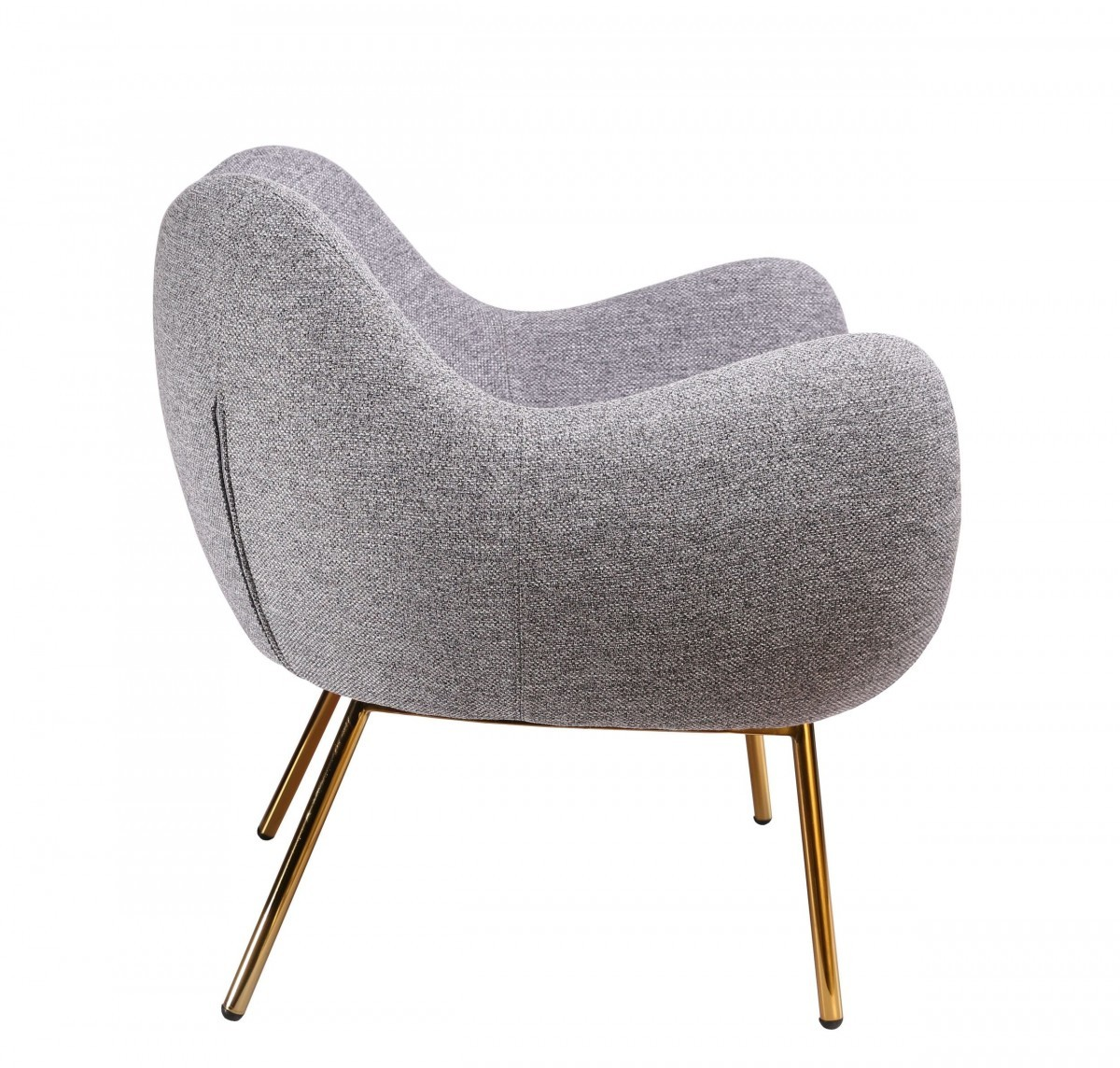 Delila Plush Grey and Gold Accent Chair