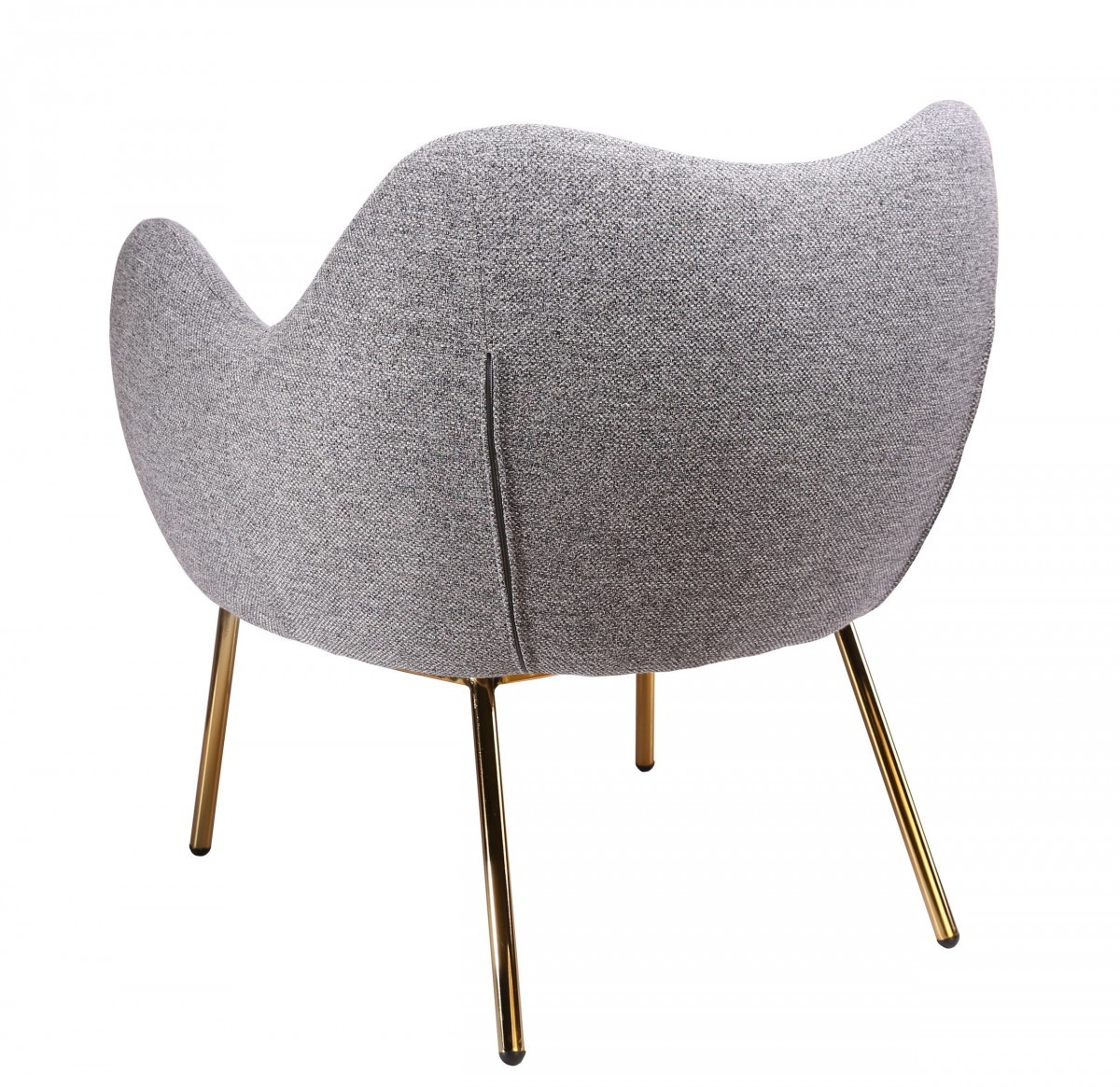 Delila Plush Grey and Gold Accent Chair