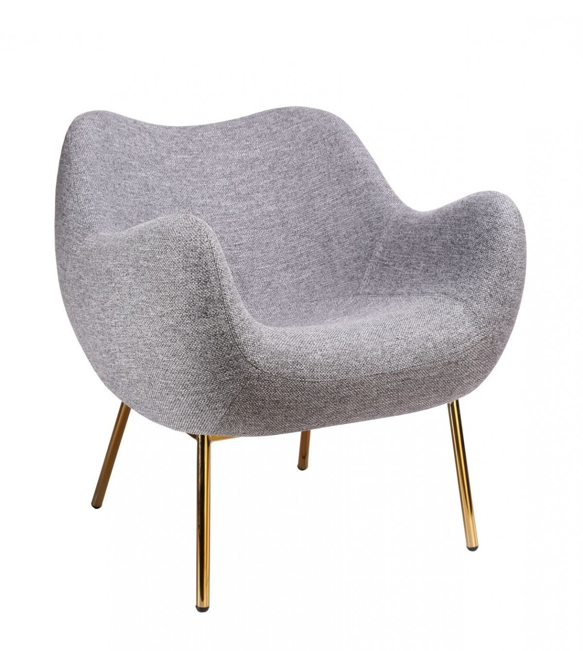 Delila Plush Grey and Gold Accent Chair