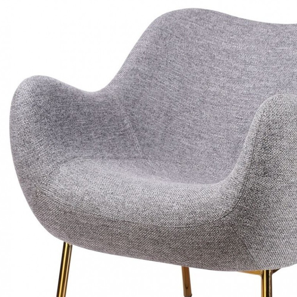 Delila Plush Grey and Gold Accent Chair