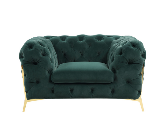 Lalage Green Tufted Velvet Lounge Chair