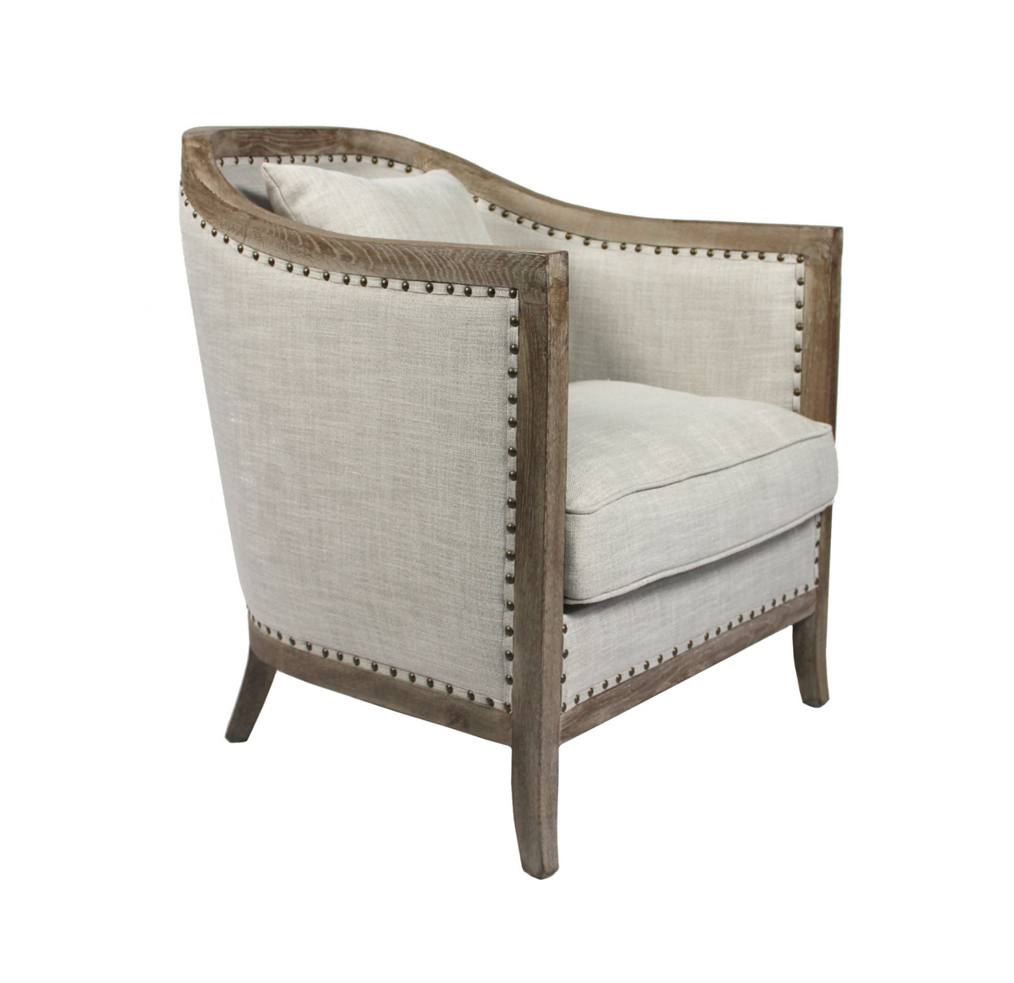 Madeline Natural Linen Solid Color Lounge Chair