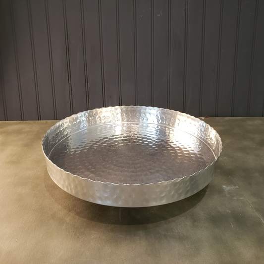 Tari Handcrafted Stainless Steel Round Tray