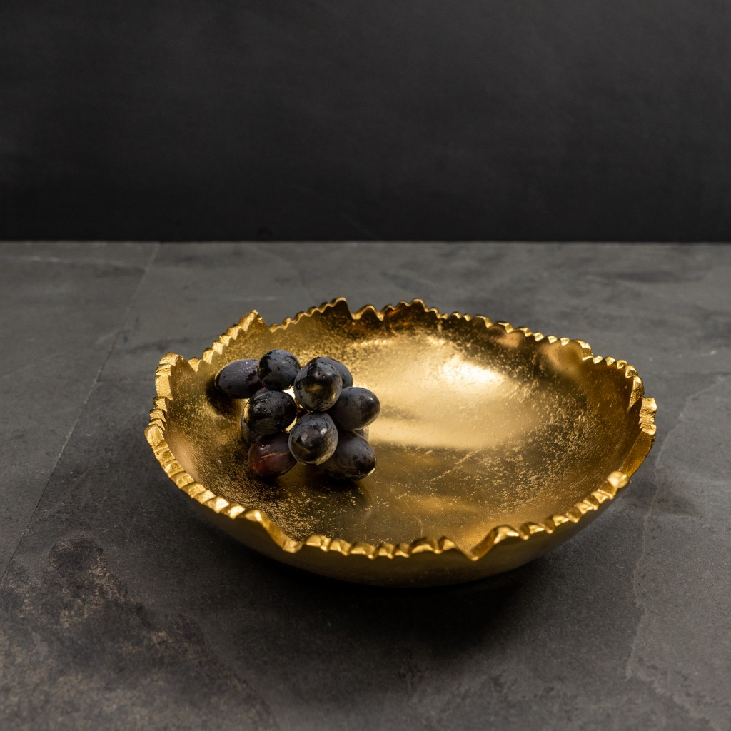 Phoebe Gold Abstract Serving Bowl