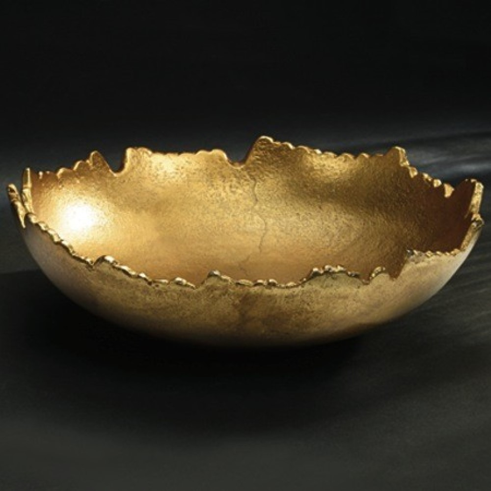 Phoebe Gold Abstract Serving Bowl