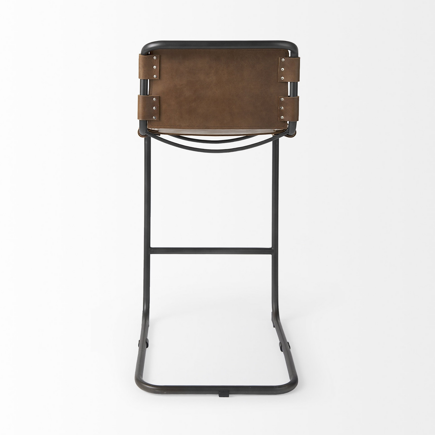 Kai Light Brown Leather Iron Framed Bar Stool