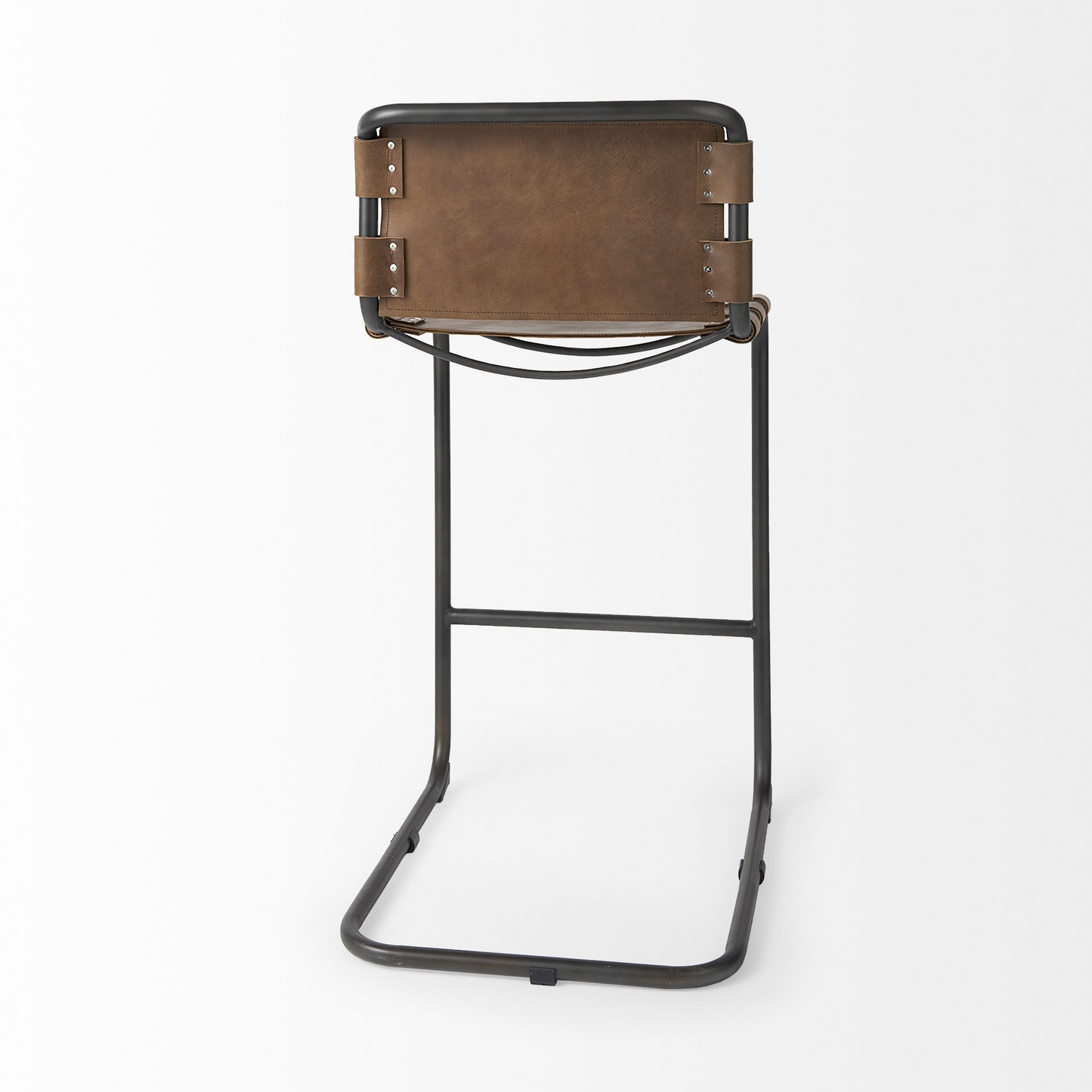 Kai Light Brown Leather Iron Framed Bar Stool