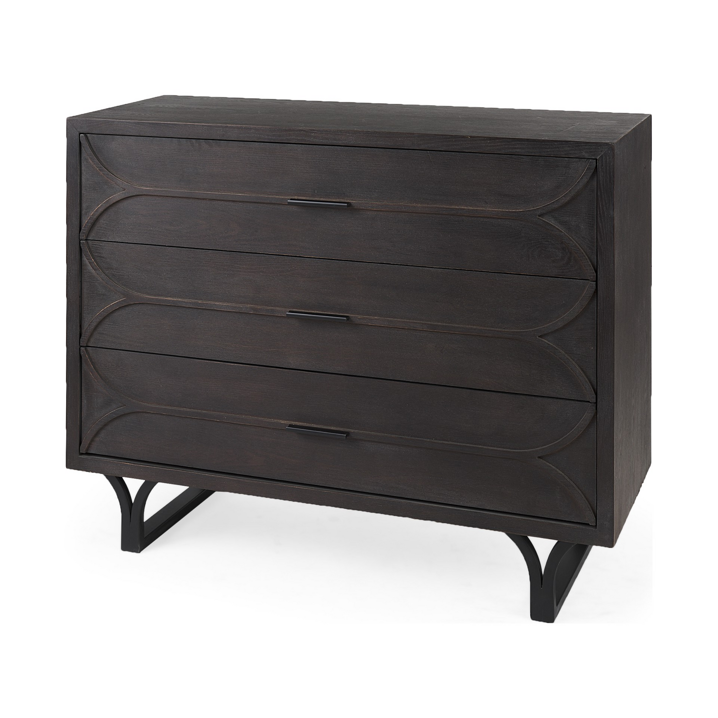 Keri Contemporary Dark Oval Accent Cabinet