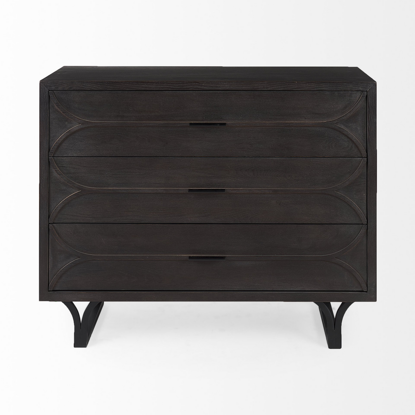 Keri Contemporary Dark Oval Accent Cabinet