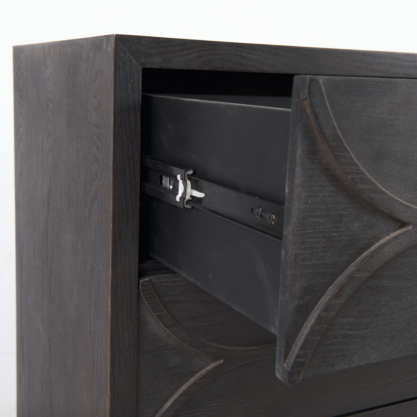 Keri Contemporary Dark Oval Accent Cabinet