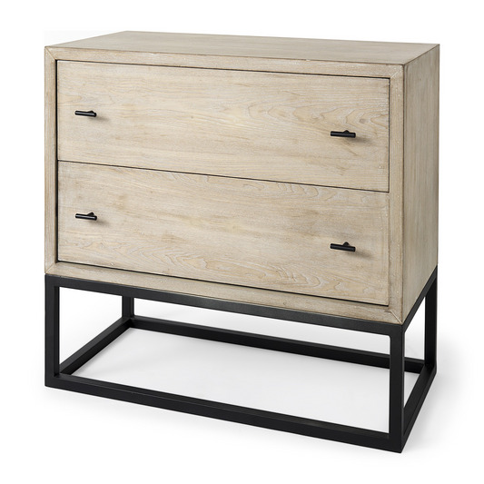 Ruby Rustic Modern Light Wash Two Drawer Chest