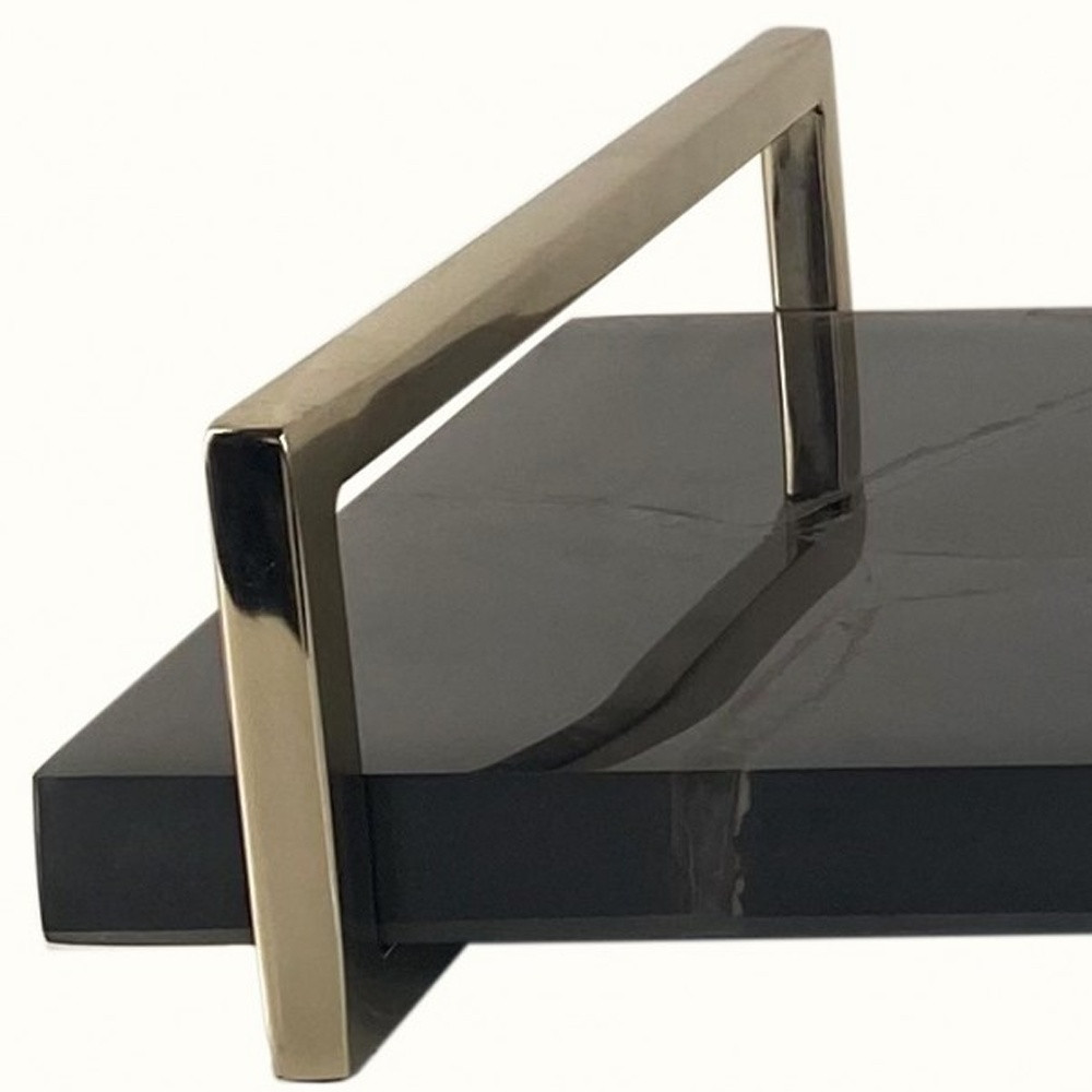 Black Agate and Gold Modern Serving Tray