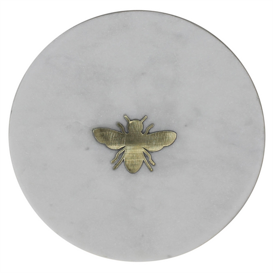 Brie Bumble Bee Inlay Marble Serving Tray