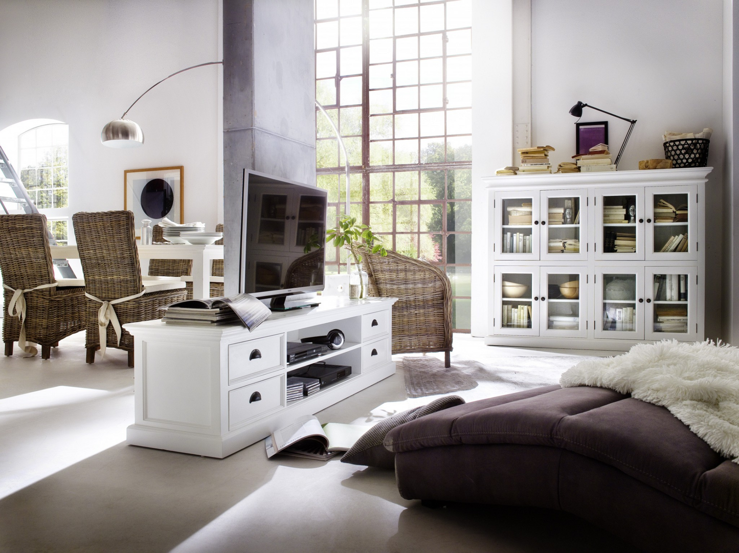 Bellamy White Two Level Storage Cabinet