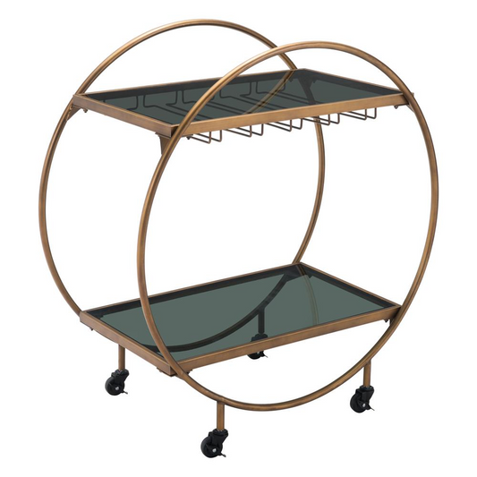 Arc Bar Cart Brass & Black