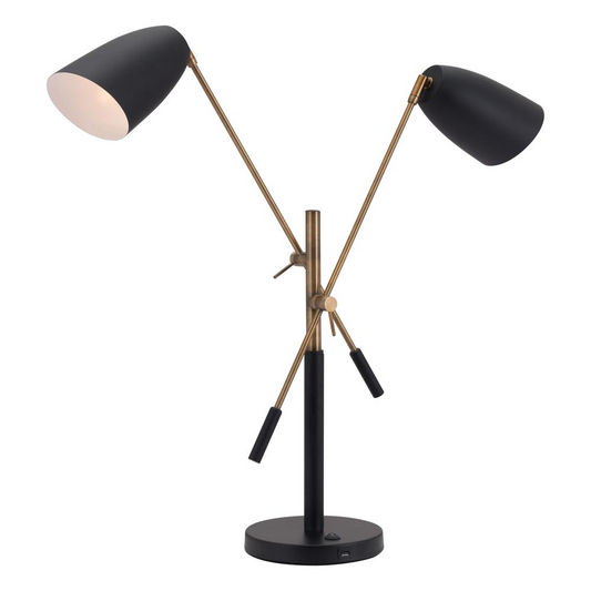 Tanner Table Lamp Black & Brass