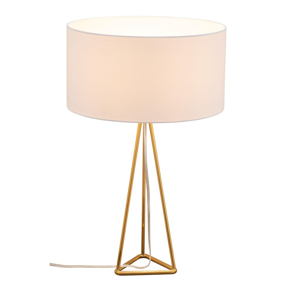 Sascha Table Lamp White & Brass