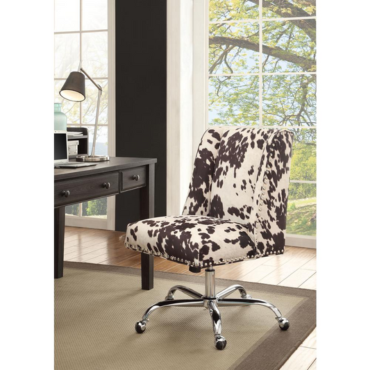 Draper Office Chair, Black And White Cow Print