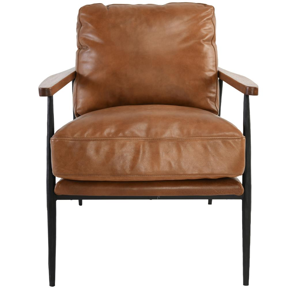 Arnold Leather Club Chair Tan by Kosas Home