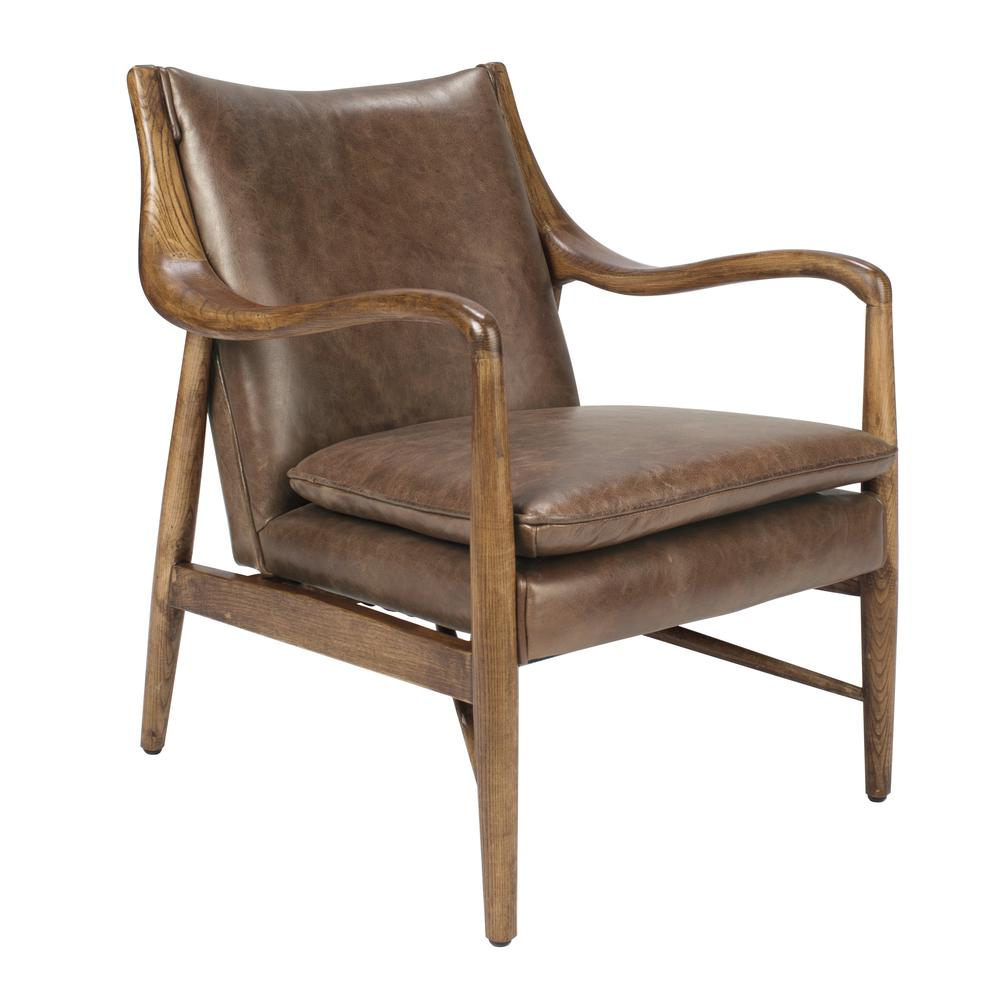 Kareem Club Chair Brown by Kosas Home