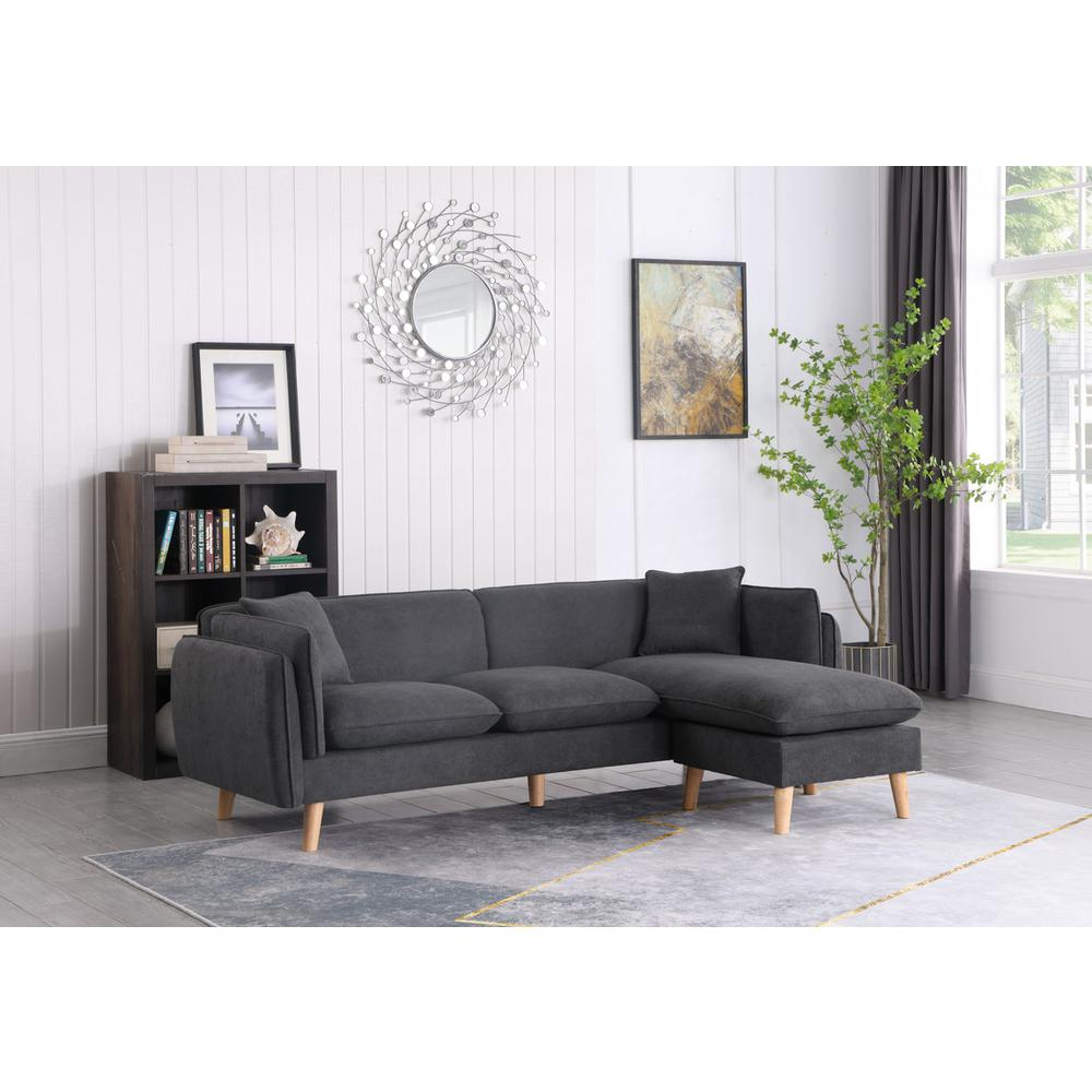 Brayden Dark Gray Fabric Sectional Sofa Chaise