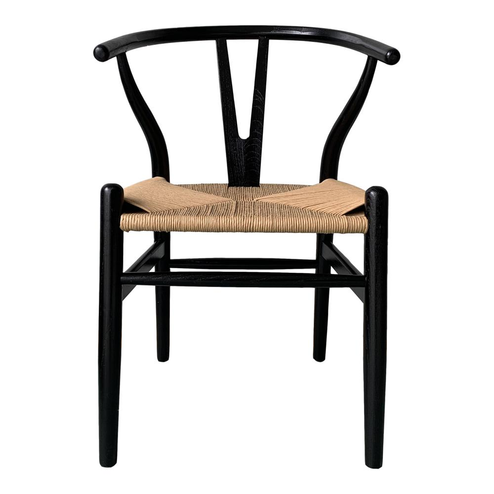 VENTANA DINING CHAIR BLACK AND NATURAL-SET OF TWO