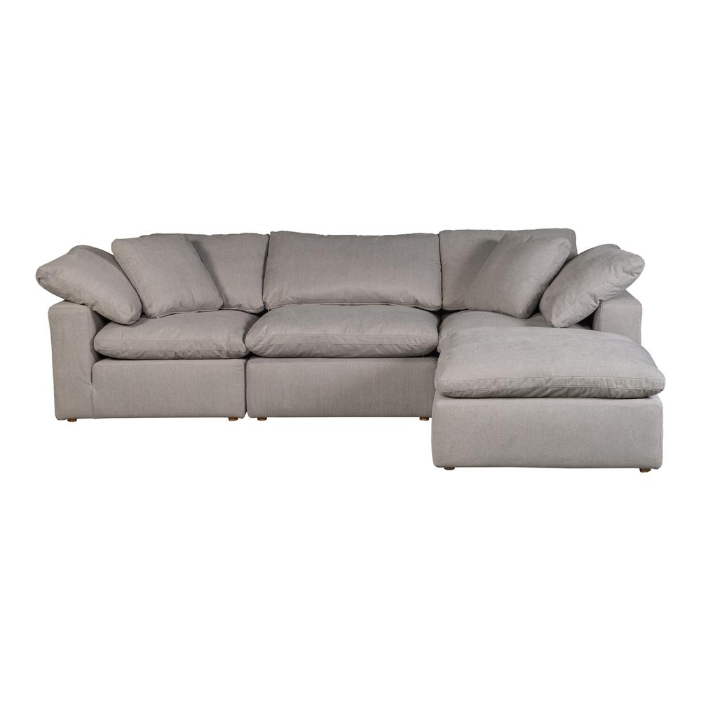 CLAY LOUNGE MODULAR SECTIONAL LIVESMART FABRIC LIGHT GREY