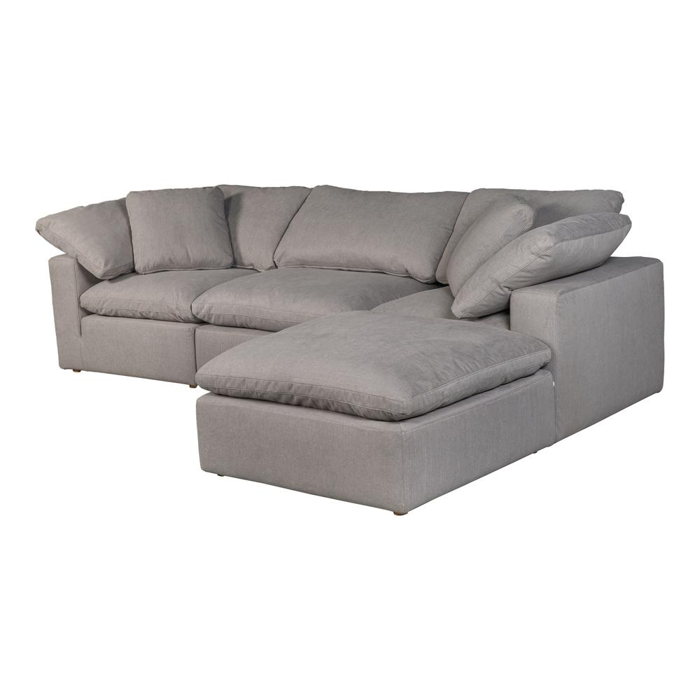 CLAY LOUNGE MODULAR SECTIONAL LIVESMART FABRIC LIGHT GREY