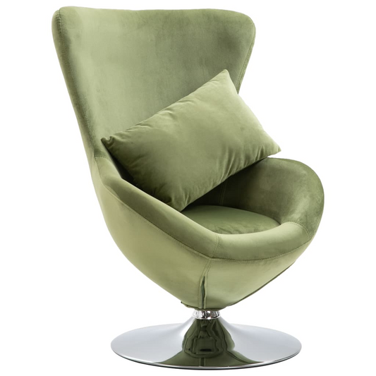 Zoe Swivel Chair with Cushion Light Green Velvet